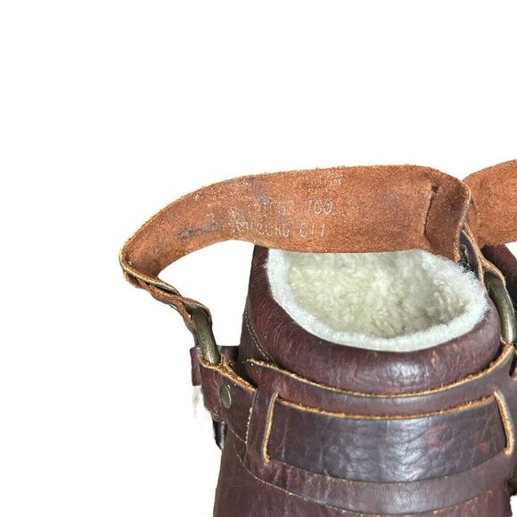FRYE Women’s Sherpa Lined Brown Belted Leather Mule Heel Size Unknown - Picture 11 of 13